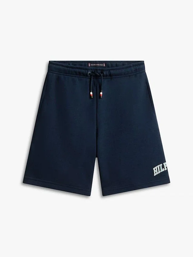 Kinder-Sweatshorts mit breitem Bein und Hilfiger-Logo Kinder-Sweatshorts mit breitem Bein und Hilfiger-Logo