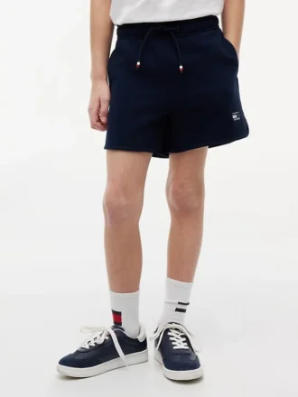 Kinder-Sweatshorts mit tonalem Flaggenlogo