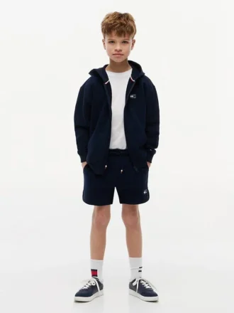 Kinder-Sweatshorts mit tonalem Flaggenlogo