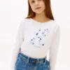 Kinder-T-Shirt mit Blumen-Monogramm Kinder-T-Shirt mit Blumen-Monogramm