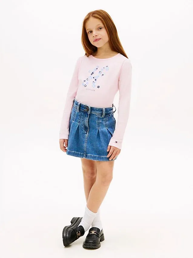 Kinder-T-Shirt mit Blumen-Monogramm Kinder-T-Shirt mit Blumen-Monogramm