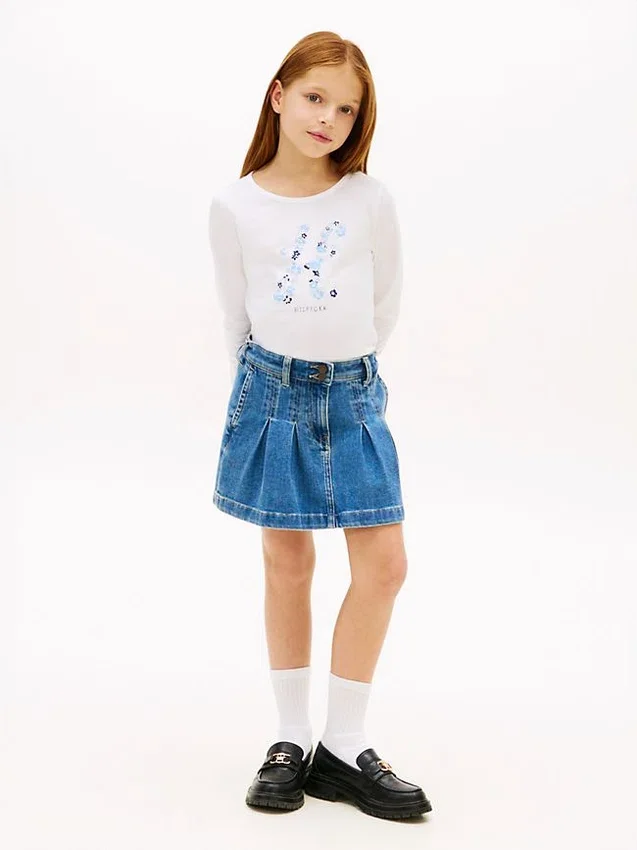 Kinder-T-Shirt mit Blumen-Monogramm Kinder-T-Shirt mit Blumen-Monogramm