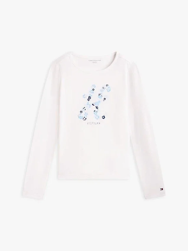Kinder-T-Shirt mit Blumen-Monogramm Kinder-T-Shirt mit Blumen-Monogramm
