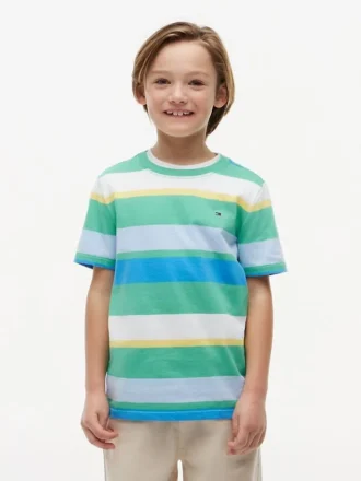 Kinder-T-Shirt mit bunten Streifen Kinder-T-Shirt mit bunten Streifen