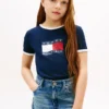Kinder-T-Shirt mit gewelltem Flaggenlogo Kinder-T-Shirt mit gewelltem Flaggenlogo