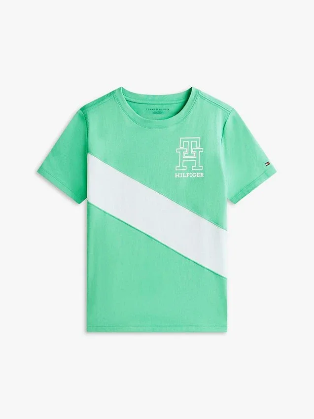 Kinder-T-Shirt mit Monogramm und Streifen Kinder-T-Shirt mit Monogramm und Streifen