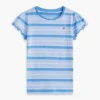 Kinder-T-Shirt mit Streifen und Rüschen an den Ärmeln Kinder-T-Shirt mit Streifen und Rüschen an den Ärmeln