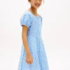 Kinderkleid mit Puffärmeln und Vichy-Karomuster