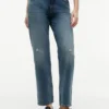 Klassische Straight-Jeans mit hoher Leibhöhe
