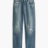 Klassische Straight-Jeans mit hoher Leibhöhe