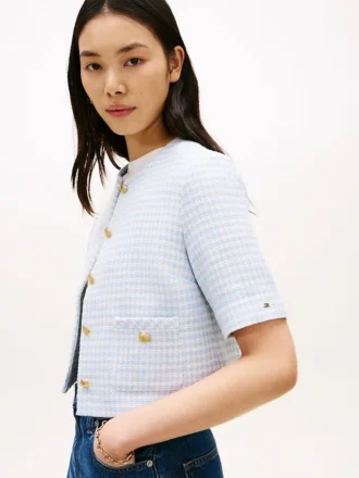 Kurzärmelige Tweed-Damenjacke