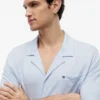 Kurzärmeliges Seersucker-Nachthemd Kurzärmeliges Seersucker-Nachthemd