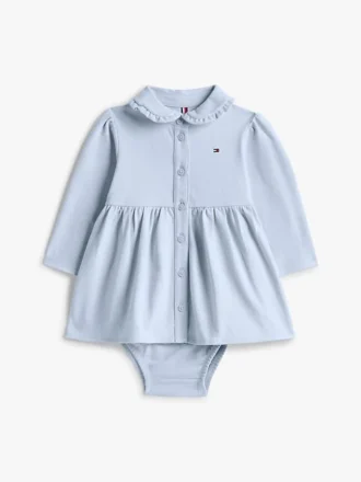 Langärmliges Stretch-Polo-Kleid für Babys