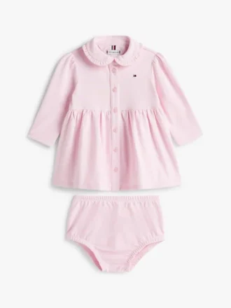 Langärmliges Stretch-Polo-Kleid für Babys