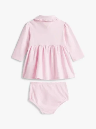 Langärmliges Stretch-Polo-Kleid für Babys