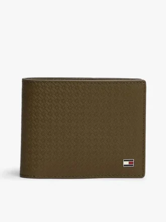 Leder-Brieftasche mit durchgehendem Flaggenlogo Leder-Brieftasche mit durchgehendem Flaggenlogo