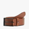 Leder-Gürtel mit durchgehendem Flaggenlogo Leder-Gürtel mit durchgehendem Flaggenlogo