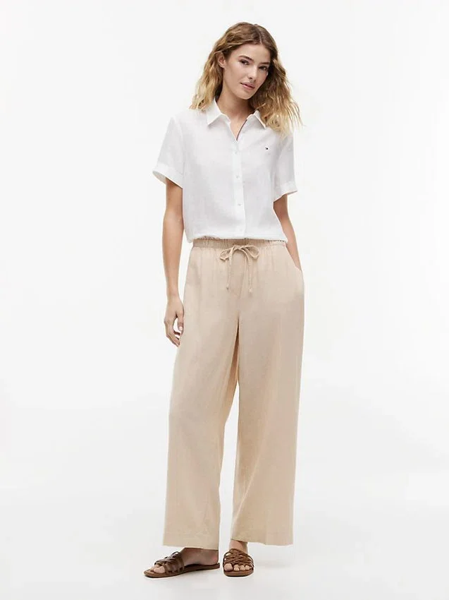 Leichte Pull-On-Hose aus Leinenmischung Leichte Pull-On-Hose aus Leinenmischung