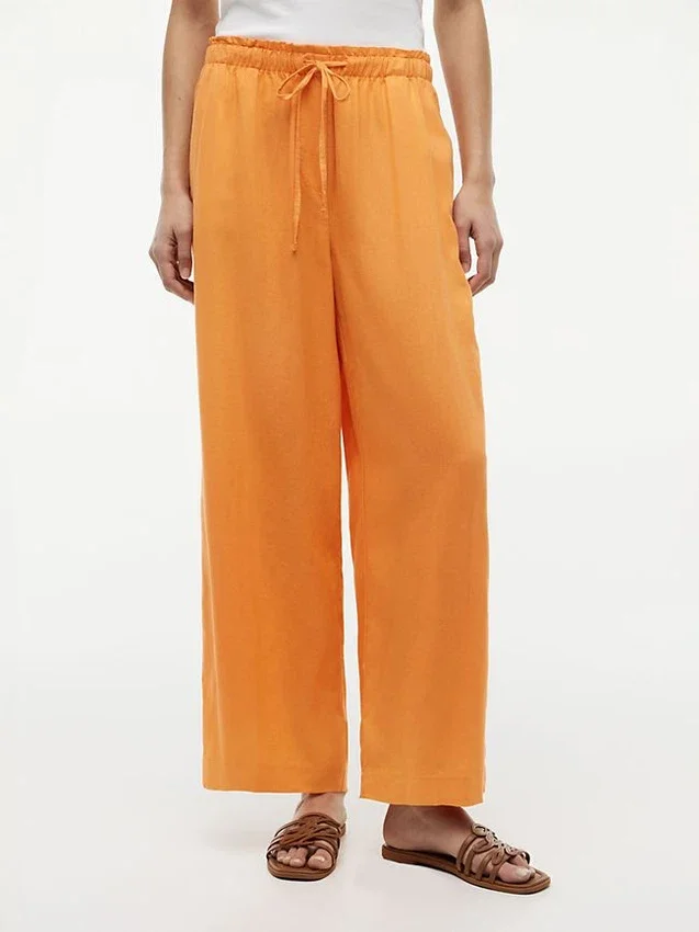 Leichte Pull-On-Hose aus Leinenmischung Leichte Pull-On-Hose aus Leinenmischung