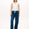 Leichte Pull-On-Jeans mit weitem Bein Leichte Pull-On-Jeans mit weitem Bein