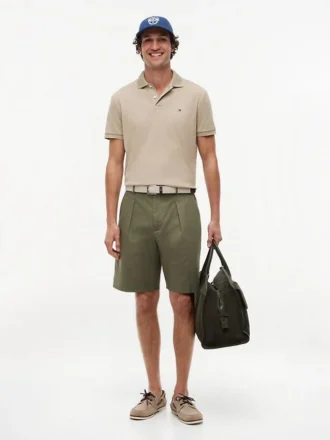 Lässige Chino-Shorts aus Baumwoll-Leinen-Mischung Lässige Chino-Shorts aus Baumwoll-Leinen-Mischung