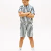 Lässige gestreifte Leinen-Mischung-Shorts für Kinder