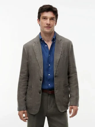 Lässiger Blazer aus stückgefärbtem Leinen Lässiger Blazer aus stückgefärbtem Leinen