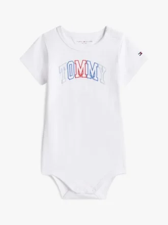 Mehrfarbiger Babystrampler mit Tommy-Logo Mehrfarbiger Babystrampler mit Tommy-Logo