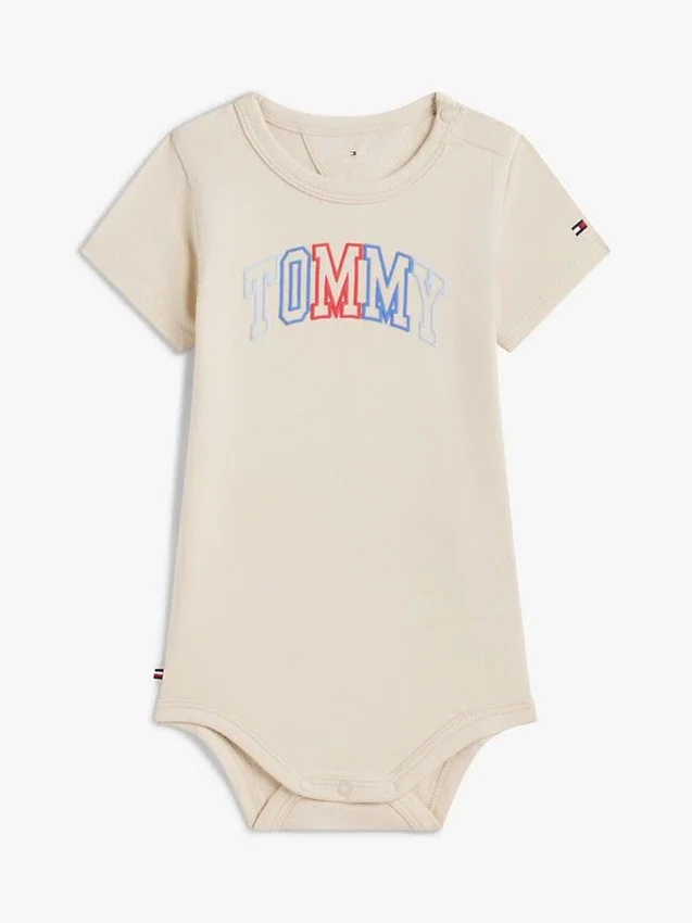 Mehrfarbiger Babystrampler mit Tommy-Logo Mehrfarbiger Babystrampler mit Tommy-Logo