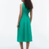 Midi-Kleid aus Leinenmischung mit Raffungen Midi-Kleid aus Leinenmischung mit Raffungen