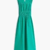 Midi-Kleid aus Leinenmischung mit Raffungen Midi-Kleid aus Leinenmischung mit Raffungen