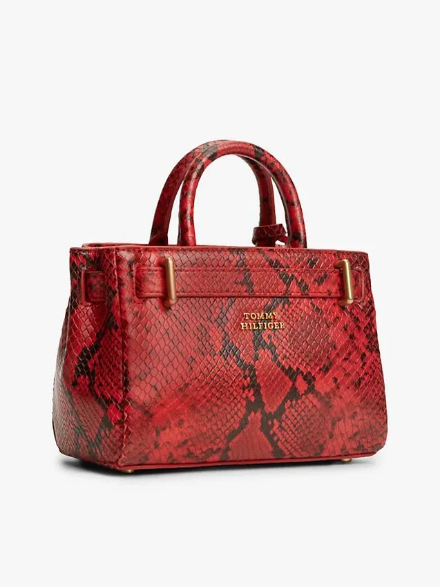 Mikro-Tasche aus Leder mit Schlangenprägung Mikro-Tasche aus Leder mit Schlangenprägung