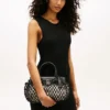 Mini-Tasche aus Makramee und Leder Mini-Tasche aus Makramee und Leder