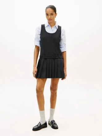 Minikleid aus Wollmischung mit Falten Minikleid aus Wollmischung mit Falten