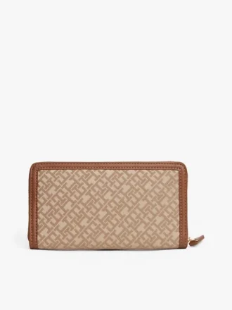 Monogram-Jacquard-Geldbörse mit Reißverschluss Monogram-Jacquard-Geldbörse mit Reißverschluss