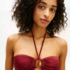 O-Ring-Halter-Bandeau-Bikini-Oberteil