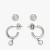 Ohrring-Set mit Kristallakzenten (Creolen & Ohrstecker) Ohrring-Set mit Kristallakzenten (Creolen & Ohrstecker)
