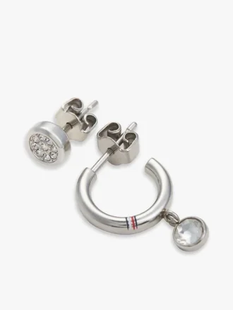 Ohrring-Set mit Kristallakzenten (Creolen & Ohrstecker) Ohrring-Set mit Kristallakzenten (Creolen & Ohrstecker)