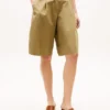 Plissierte Popeline-Shorts Plissierte Popeline-Shorts