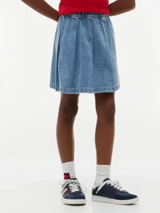 Plissierter Jeansrock für Kinder