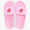 Pool-Slides mit gesticktem Schriftzug-Monogramm