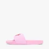 Pool-Slides mit gesticktem Schriftzug-Monogramm