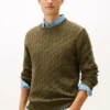 Pullover mit Rundhalsausschnitt und Zopfmuster Pullover mit Rundhalsausschnitt und Zopfmuster