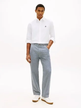 Railroad Stripe Loose Straight Jeans