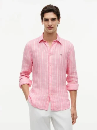 Regular Fit Gestreiftes Leinenhemd Regular Fit Gestreiftes Leinenhemd