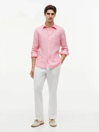 Regular Fit Gestreiftes Leinenhemd Regular Fit Gestreiftes Leinenhemd