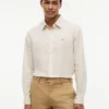 Regular-Fit-Hemd aus gestreifter Leinenmischung Regular-Fit-Hemd aus gestreifter Leinenmischung