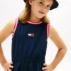 Ärmelloses Kleid für Kinder mit gewelltem Flaggenlogo Ärmelloses Kleid für Kinder mit gewelltem Flaggenlogo
