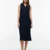 Ärmelloses Midi-Polokleid aus Piqué Ärmelloses Midi-Polokleid aus Piqué