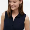 Ärmelloses Midi-Polokleid aus Piqué Ärmelloses Midi-Polokleid aus Piqué